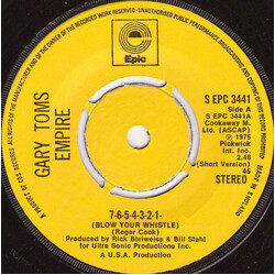 Gary Toms Empire 7-6-5-4-3-2-1- (Blow Your Whistle) USED VINYL 7INCH SINGLE 45 RPM