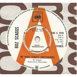 Boz Scaggs We Were Always Sweethearts USED VINYL 7INCH 45 RPM SINGLE PROMO