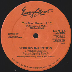 Serious Intention You Don't Know (Special Remix) USED VINYL 12INCH 33 S RPM