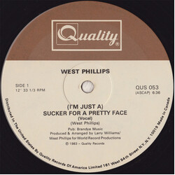 West Phillips (I'm Just A) Sucker For A Pretty Face USED VINYL 12INCH 33 S RPM