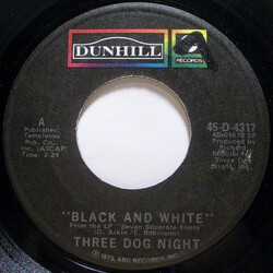 Three Dog Night Black And White VINYL 7" USED