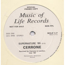 Cerrone Supernature 86 USED VINYL 12INCH SINGLE SIDED 33 S RPM PROMO