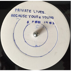 Private Lives Because You're Young USED VINYL 12INCH SINGLE WHITE LABEL