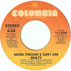 Barbra Streisand / Barry Gibb Guilty USED VINYL 7INCH 45 RPM SINGLE STYRENE STEREO