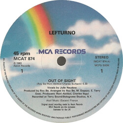 Lefturno Out Of Sight USED VINYL 12INCH 45 RPM STEREO