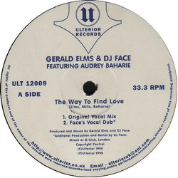 Gerald Elms / DJ Face / Audrey Baharie The Way To Find Love VINYL 12" USED