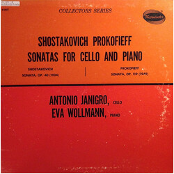 Dmitri Shostakovich / Sergei Prokofiev / Antonio Janigro / Eva Wollmann Sonatas For Cello And Piano Vinyl LP USED