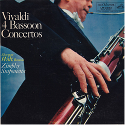 Antonio Vivaldi / Sherman Walt / The Zimbler Sinfonietta 4 Bassoon Concertos Vinyl LP USED