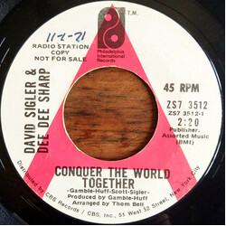 David Sigler (3) / Dee Dee Sharp Conquer The World Together / We Got A Good Thing Going USED VINYL 7INCH 45 RPM SINGLE PROMO