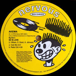 Akema So In Love USED VINYL 12INCH 33 S RPM