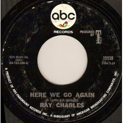 Ray Charles Here We Go Again / Somebody Ought To Write A Book About It USED VINYL 7INCH 45 RPM SINGLE STYRENE