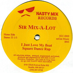 Sir Mix-A-Lot I Just Love My Beat / Square Dance Rap VINYL 12" USED