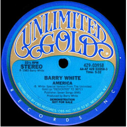 Barry White America USED VINYL 12INCH 33 S RPM PROMO