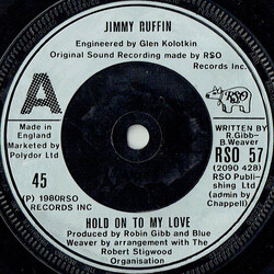 Jimmy Ruffin Hold On To My Love USED VINYL 7INCH 45 RPM SINGLE