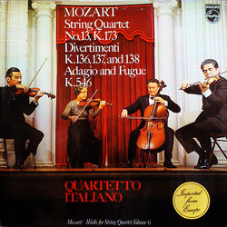 Wolfgang Amadeus Mozart / Quartetto Italiano String Quartet No. 13, K. 173 / Divertimenti K. 136, 137, And 138 / Adagio And Fugue K. 546 Vinyl LP USED