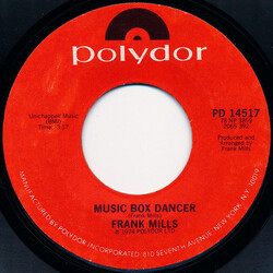 Frank Mills Music Box Dancer USED VINYL 7INCH 45 RPM SINGLE STYRENE