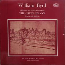 William Byrd / The New College Oxford Choir / David Lumsden The Great Service Vinyl LP USED
