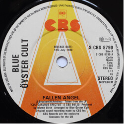 Blue Öyster Cult Fallen Angel USED VINYL 7INCH 45 RPM SINGLE PROMO