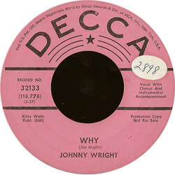 Johnny Wright (2) Why / Ole Honky Tonk USED VINYL 7INCH 45 RPM PROMO