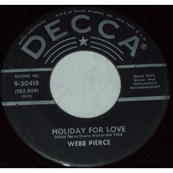 Webb Pierce Holiday For Love USED VINYL 7INCH 45 RPM