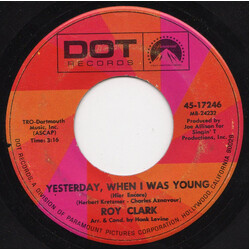 Roy Clark Yesterday, When I Was Young (Hier Encore) / Just Another Man USED VINYL 7INCH SINGLE