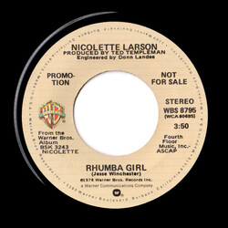 Nicolette Larson Rhumba Girl USED VINYL 7INCH 45 RPM PROMO