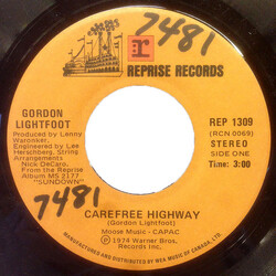 Gordon Lightfoot Carefree Highway USED VINYL 7INCH 45 RPM SINGLE STEREO