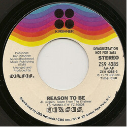 Kansas (2) Reason To Be USED VINYL 7INCH 45 RPM SINGLE PROMO