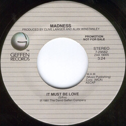 Madness It Must Be Love USED VINYL 7INCH 45 RPM SINGLE PROMO STYRENE STEREO MONO