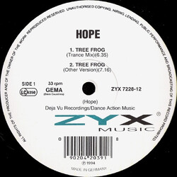 Hope Tree Frog USED VINYL 12INCH 33 S RPM