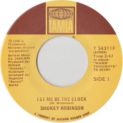 Smokey Robinson Let Me Be The Clock USED VINYL 7INCH SINGLE