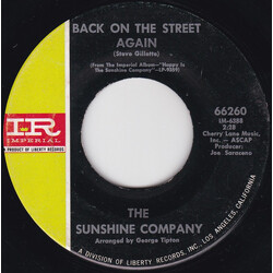 The Sunshine Company Back On The Street Again USED VINYL 7INCH 45 RPM SINGLE