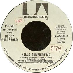 Bobby Goldsboro Hello Summertime USED VINYL 7INCH 45 RPM SINGLE PROMO STYRENE STEREO MONO