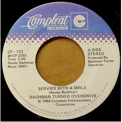 Bachman-Turner Overdrive Service With A Smile USED VINYL 7INCH 45 RPM SINGLE