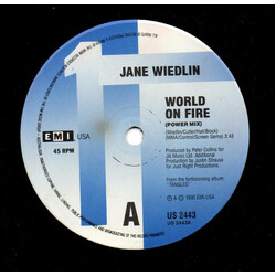 Jane Wiedlin World On Fire USED VINYL 7INCH 45 RPM SINGLE