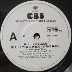 Willie Nelson Blue Eyes Crying In The Rain USED VINYL 7INCH 45 RPM SINGLE PROMO
