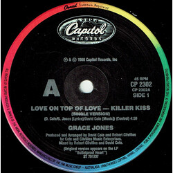 Grace Jones Love On Top Of Love (Killer Kiss) USED VINYL 7INCH