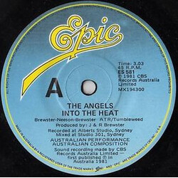 The Angels Into The Heat USED VINYL 7INCH 45 RPM SINGLE