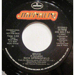 Rick Springfield Bruce USED VINYL 7INCH 45 RPM PROMO STYRENE STEREO