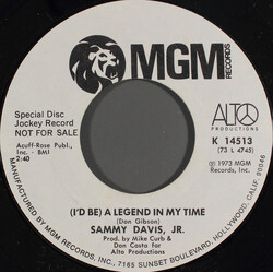 Sammy Davis Jr. (I'd Be) A Legend In My Time USED VINYL 7INCH 45 RPM PROMO STYRENE