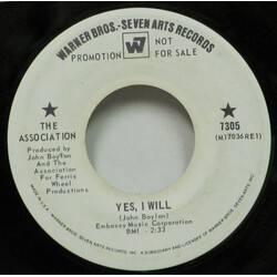 The Association (2) Yes, I Will USED VINYL 7INCH 45 RPM SINGLE PROMO