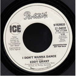 Eddy Grant I Don't Wanna Dance USED VINYL 7INCH 45 RPM PROMO STYRENE