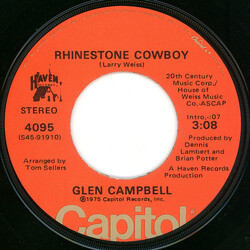 Glen Campbell Rhinestone Cowboy USED VINYL 7INCH 45 RPM SINGLE STEREO