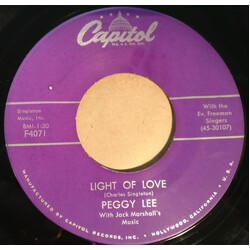 Peggy Lee Light Of Love Vinyl 7" USED