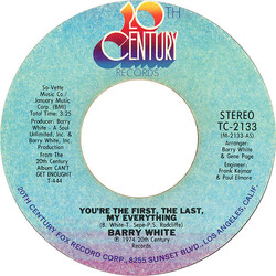 Barry White You're The First, The Last, My Everything USED VINYL 7INCH 45 RPM SINGLE STYRENE STEREO