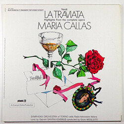 Giuseppe Verdi La Traviata: Highlights From The Complete Opera Featuring Maria Callas Vinyl LP USED
