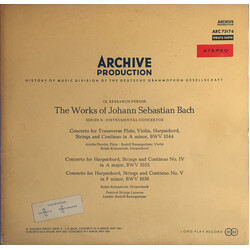 Johann Sebastian Bach / Rudolf Baumgartner / Ralph Kirkpatrick / Aurèle Nicolet Konzert Fur Querflote, Violin, Cembalo, Streicher Und Continuo In A-mo