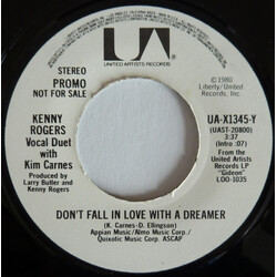 Kenny Rogers / Kim Carnes Don't Fall In Love With A Dreamer USED VINYL 7INCH 45 RPM SINGLE PROMO