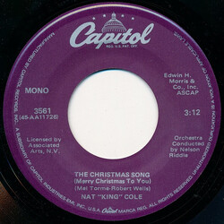 Nat King Cole The Christmas Song (Merry Christmas To You) / The Little Boy That Santa Claus Forgot USED VINYL 7INCH 45 RPM SINGLE REISSUE MONO