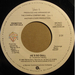 Vanity 6 He's So Dull USED VINYL 7INCH PROMO STEREO MONO